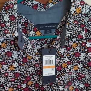 Tommy Hilfiger Women's Floral Button Down Shirt - Red, Yellow, Black